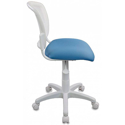 Кресло для детей Бюрократ "CH-W296NX/15-175", ткань, пластик, белый, голубой - 3