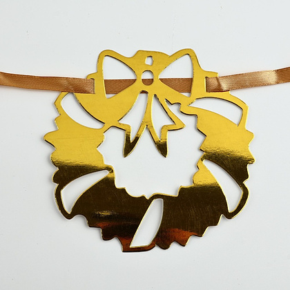 Гирлянда бумажная "Новогодняя" золотой - 5