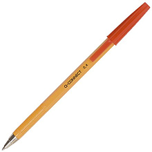 Ручка шариковая "Q-Connect", 0.4 мм, желтый, стерж. красный