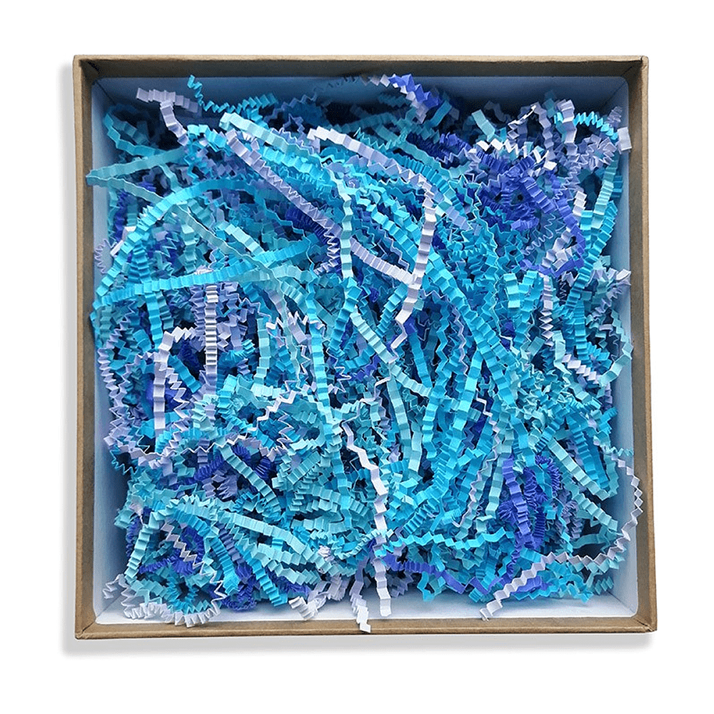 Наполнитель бумажный, гофрированный, 3 мм, 50 г, синее ассорти