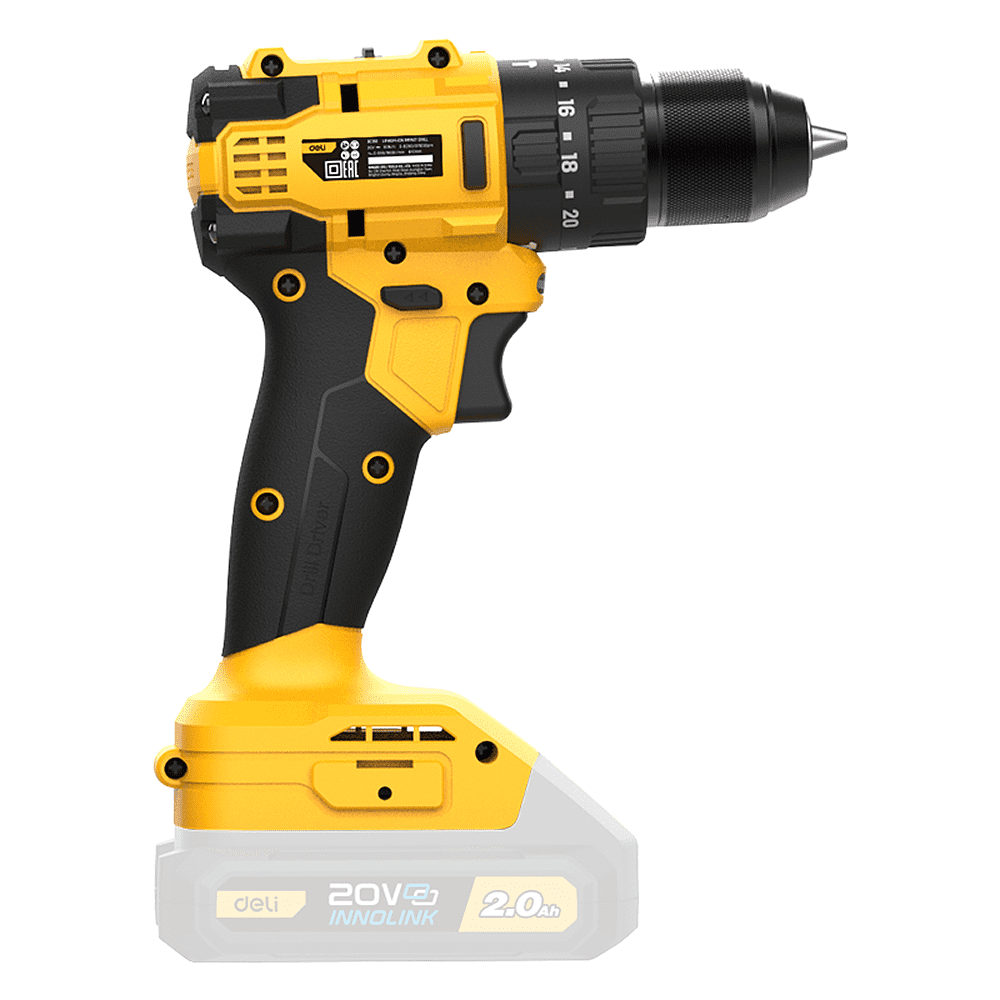 Аккумуляторная дрель-шуруповерт Deli YS DC150Z, 20 В, 50 Нм, без АКБ и З/У, коробка - 4 Аккумуляторная дрель-шуруповерт Deli YS DC150Z, 20 В, 50 Нм, без АКБ и З/У, коробка - 4