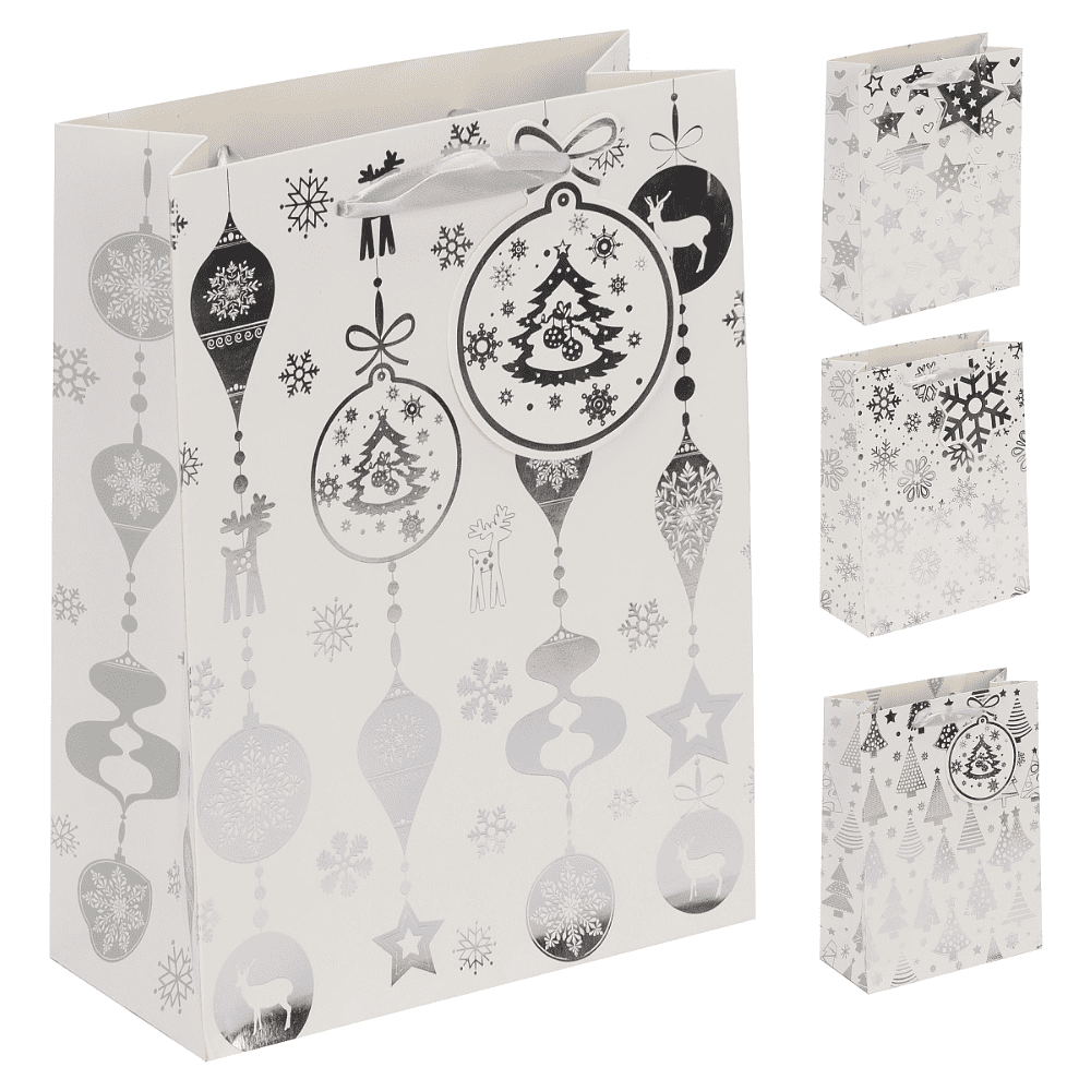 Пакет бумажный подарочный 17*23*8 см "Winter Pattern" ассорти