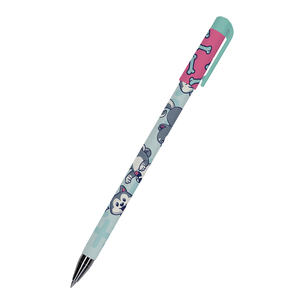 Ручка шариковая "HappyWrite. Щеночек", 0.5 мм, голубой, розовый, стерж. синий