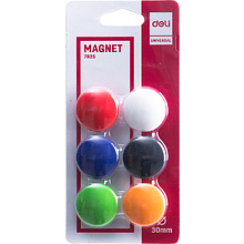 Кнопки магнитные "Magnet", 30 мм, 6 шт, ассорти