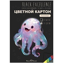 Набор цветного картона "Black Exelence", А4, 10 цветов, 10 листов, мелованный