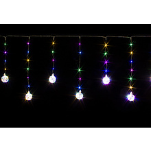 Гирлянда LED "Бахрома. Шарики", 3x0.7 м, разноцветный