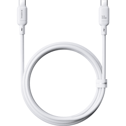 Кабель Baseus P10377704213-00, Silky Series Fast Charging Cable, Type-C to Type-C 100W, 1 м, Moon White - 3