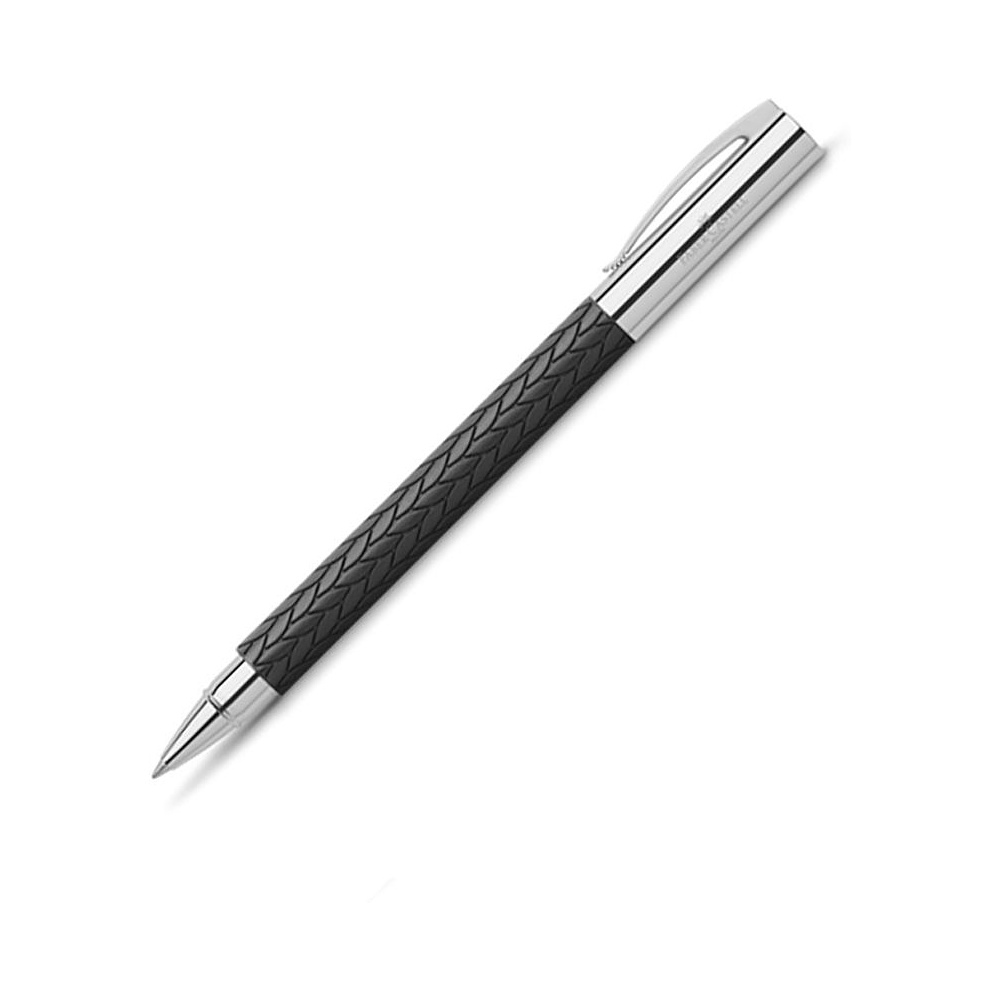 Ручка-роллер "Leaves 3D", 1.0 мм, чёрный, серебристый, стерж. черный