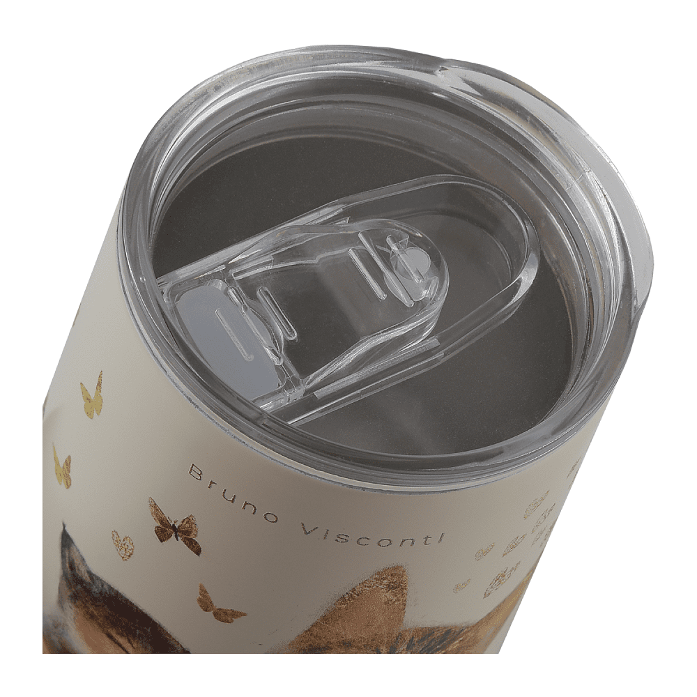 Кружка термическая "Love me. Котики счастье", металл, пластик, 360 мл, белый - 4