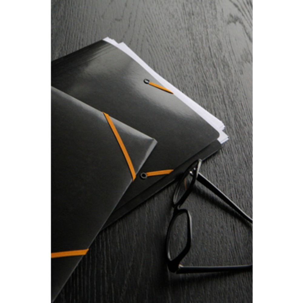 Папка на резинках "Rhodia", A5, 40 мм, картон, черный - 3