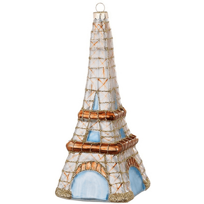 Украшение елочное "Эйфелева башня", 14,5 см, стекло, разноцветный