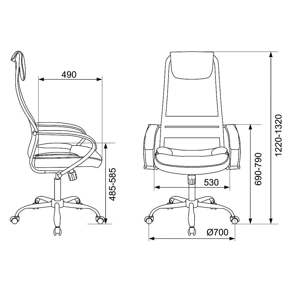Кресло для руководителя Бюрократ "CH-608SL/BLACK", экокожа, сетка, ткань, сетка, металл, черный - 5