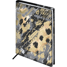 Книга записная "Леопард", А5+, 120 листов, клетка, золотой