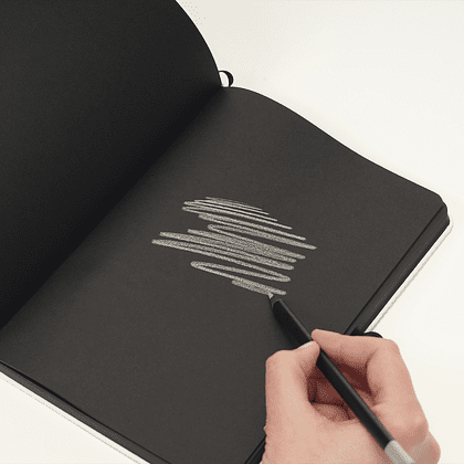 Блокнот "Doodle black and white", А5, 96 листов, белый, срез черный - 2