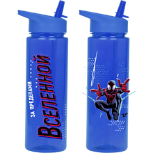 Бутылка для воды "Человек-паук", 700 мл, прозрачный, синий