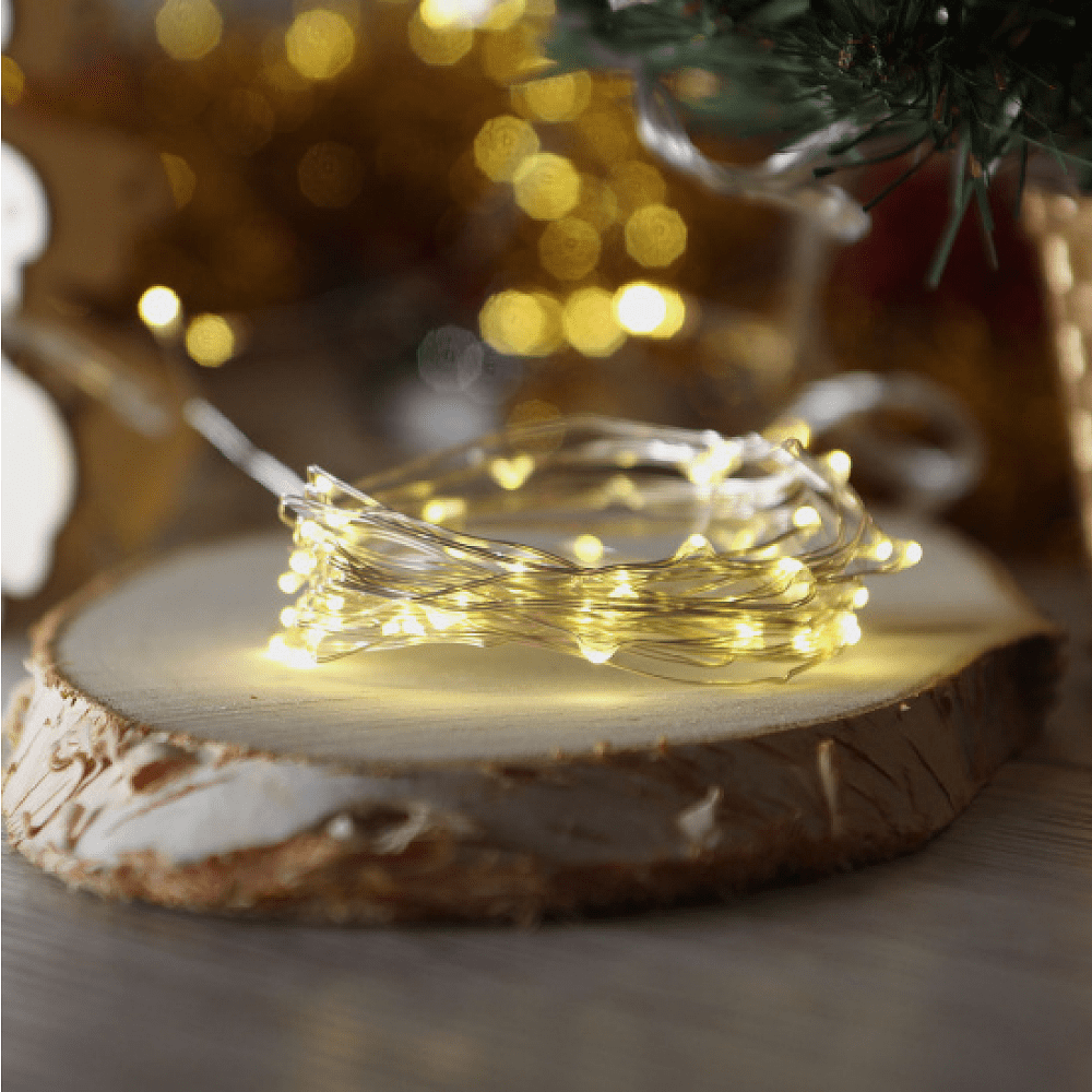 Гирлянда электрическая LED "Нить" с насадками "Роса" 5 м, тепло-белый - 2