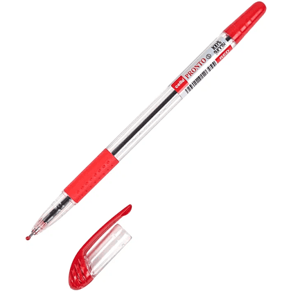 Ручка шариковая "Pronto", 0.5 мм, прозрачный, стерж. красный - 4