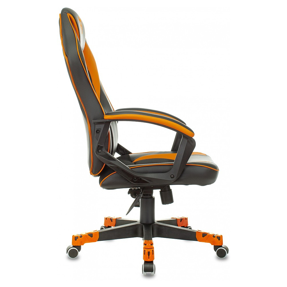 Кресло игровое Бюрократ "Zombie GAME 16", ткань, экокожа, пластик, черный, оранжевый - 3