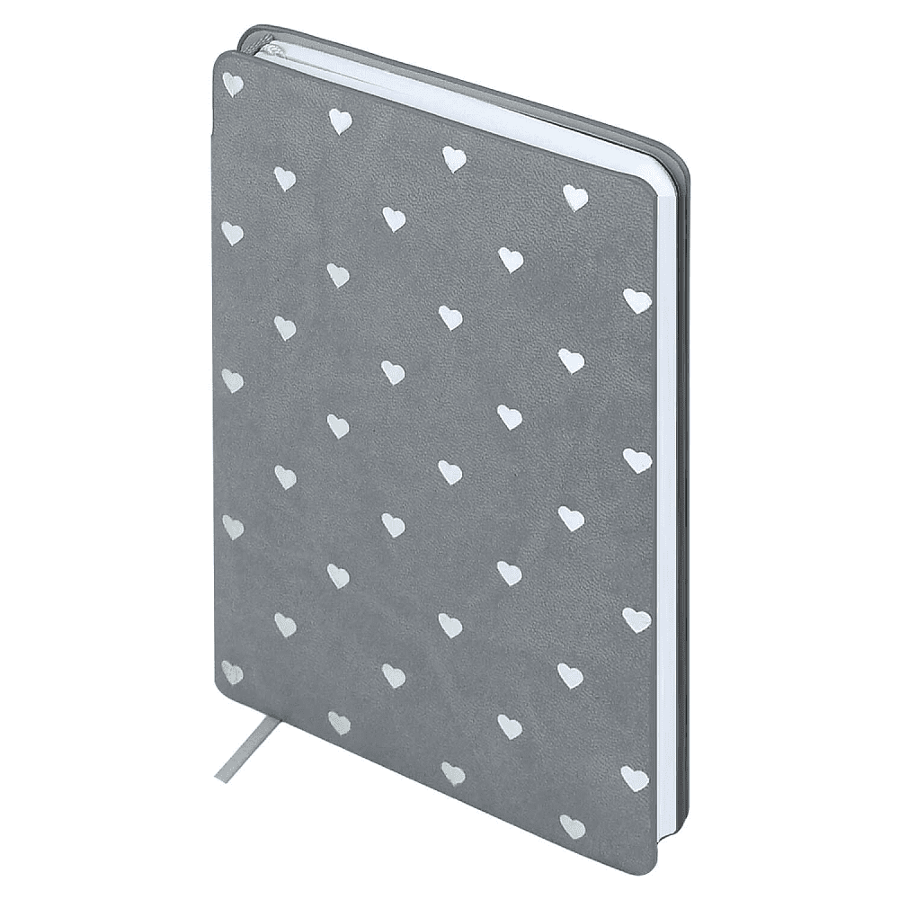 Книга записная "Замша", А6, 96 листов, линейка, серый - 2