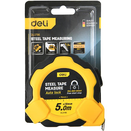 Рулетка Deli YS EDL3798, 5 м х 19 мм, желтый, черный - 10