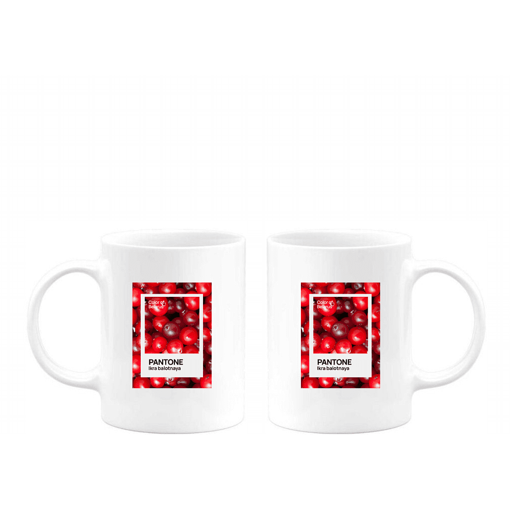 Кружка керамическая "Color of Belarus. Pantone Ikra balotnaya", 330 мл, белый