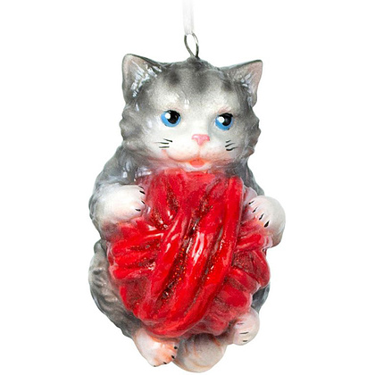 Украшение елочное "Котенок с клубочком", разноцветный