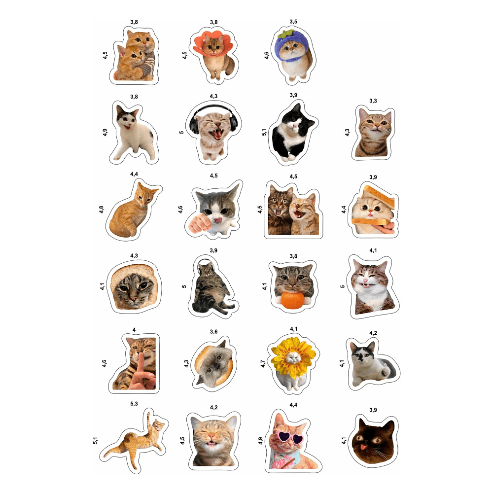 Набор наклеек объемных "Котики", А6, 4 листа, 23 шт - 2