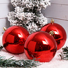 Шар елочный "Перламутр красный", 10 см, пластик, ассорти, 3 шт/уп. - 3