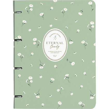 Тетрадь "Posy", А4, 120 листов, клетка, на кольцах, зеленый
