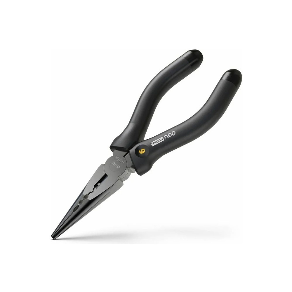 Длинногубцы Deli HS EHT2106, 160 мм, Soft Touch, черный
