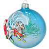 Шар елочный декоративный "Дед Мороз с упряжкой", d10 см, разноцветный - 2