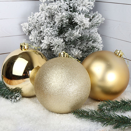  Шар елочный "212432", 15 см, пластик, ассорти, 3шт/уп. - 2