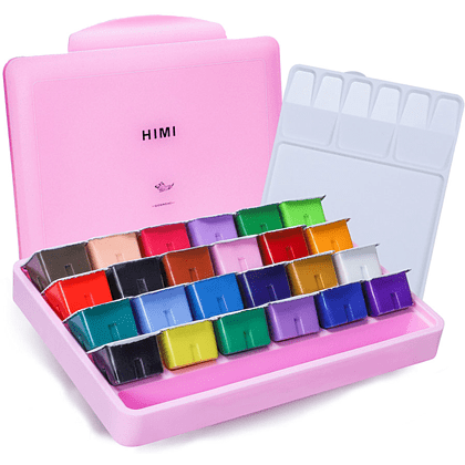 Гуашь "Himi Miya Jelly Cup", 24 цвета, 30 мл, ассорти, розовый футляр - 6