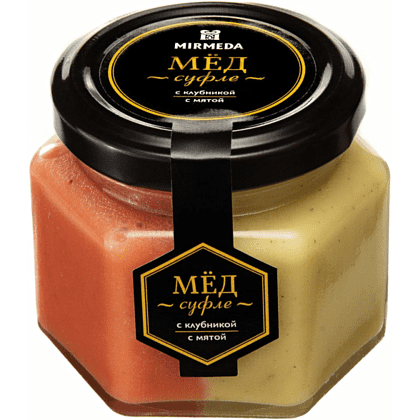 Мёд-суфле "Mirmeda" с клубникой и мятой, 180 гр