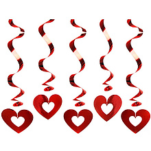Гирлянда подвесная "Сердце", 60 см, 5 шт, красный