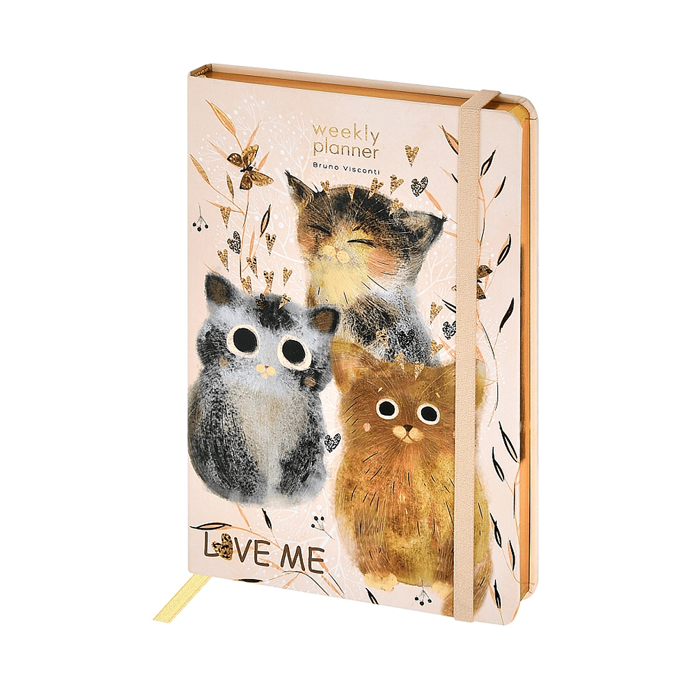 Еженедельник недатированный "Love me", А5, 144 страниц, линованный, бежевый