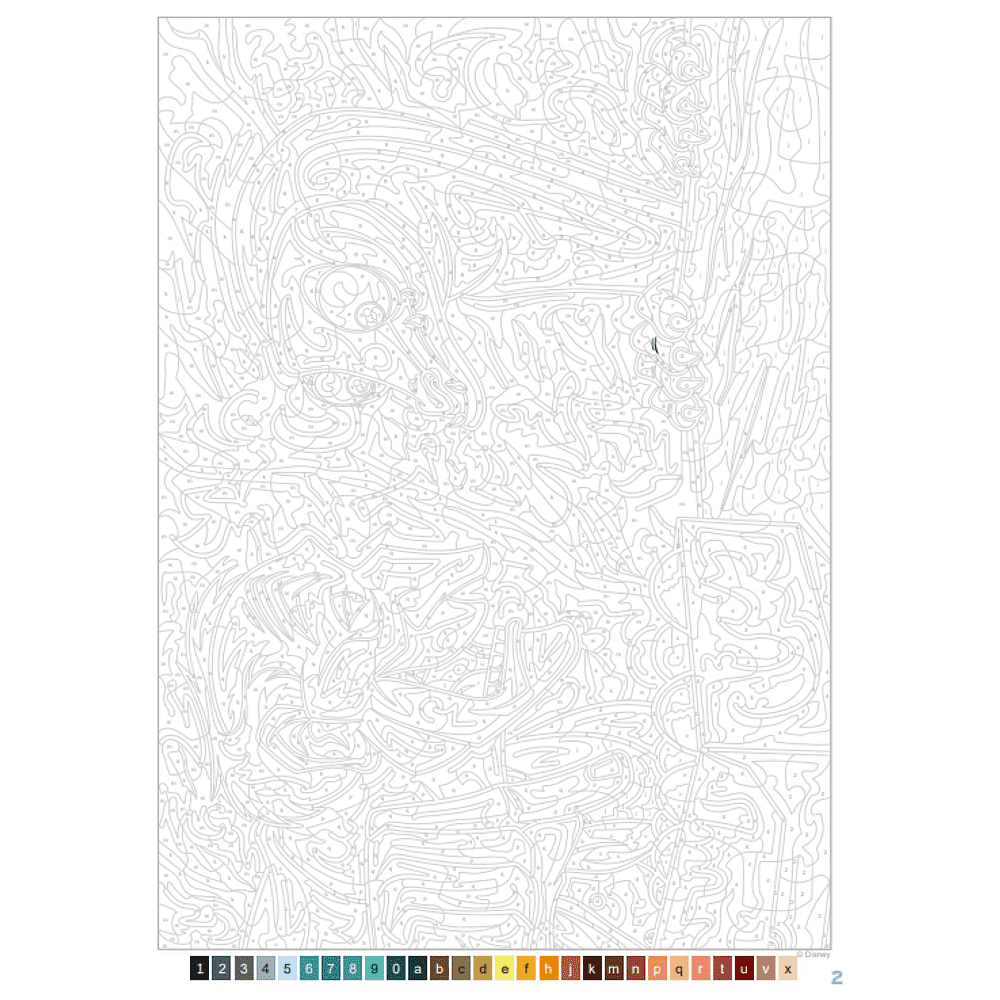 Раскраска по номерам на французском языке "Coloriages mystères Disney - Méchants" - 3