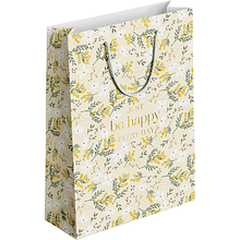 Пакет бумажный подарочный "Fleurs. Мимоза", 32х49х12 см, разноцветный