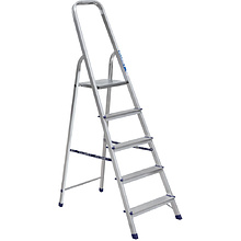 Лестница-стремянка Алюмет АМ705, алюминиевая матовая, 5 ступеней