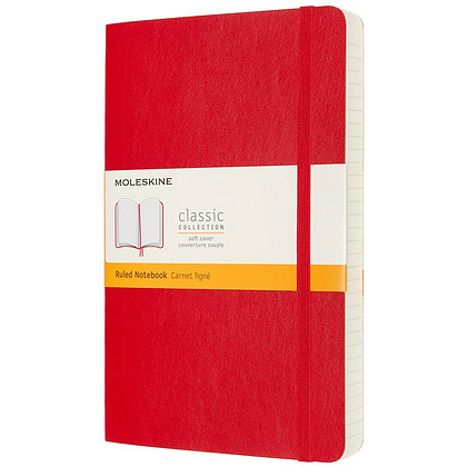 Блокнот "Classic Soft Expended Large", А5, 200 листов, линейка, красный