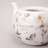 Чайник керамический "Flower story", 900 мл, белый, зеленый - 3