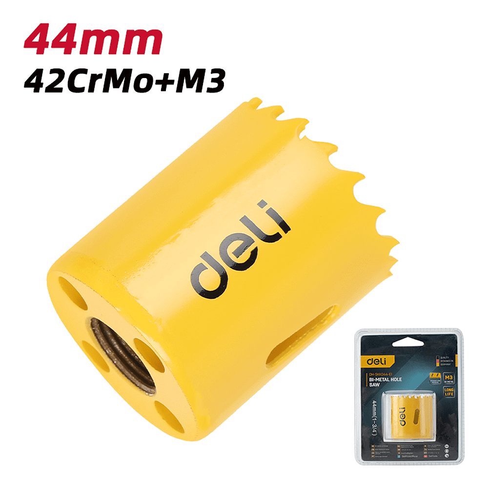 Коронка биметаллическая Deli YS EDH-SKK044-E1, 44 х 38 мм, М14 - 2 Коронка биметаллическая Deli YS EDH-SKK044-E1, 44 х 38 мм, М14 - 2