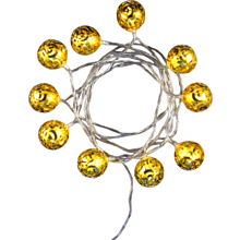 Гирлянда электрическая LED "Нить" с насадками "Ажурный шар", 2 м, тепло-белый