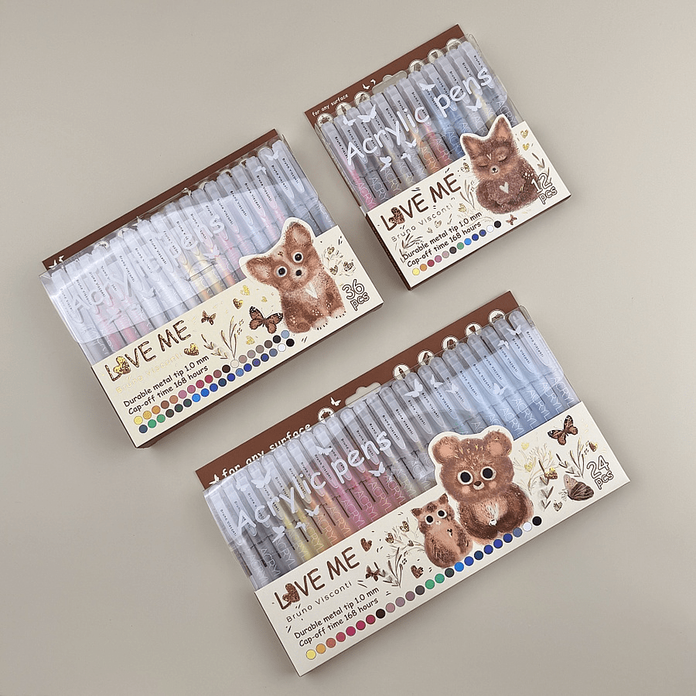 Набор ручек акриловых "Love me", шариковые, 1 мм., 36 штук - 6