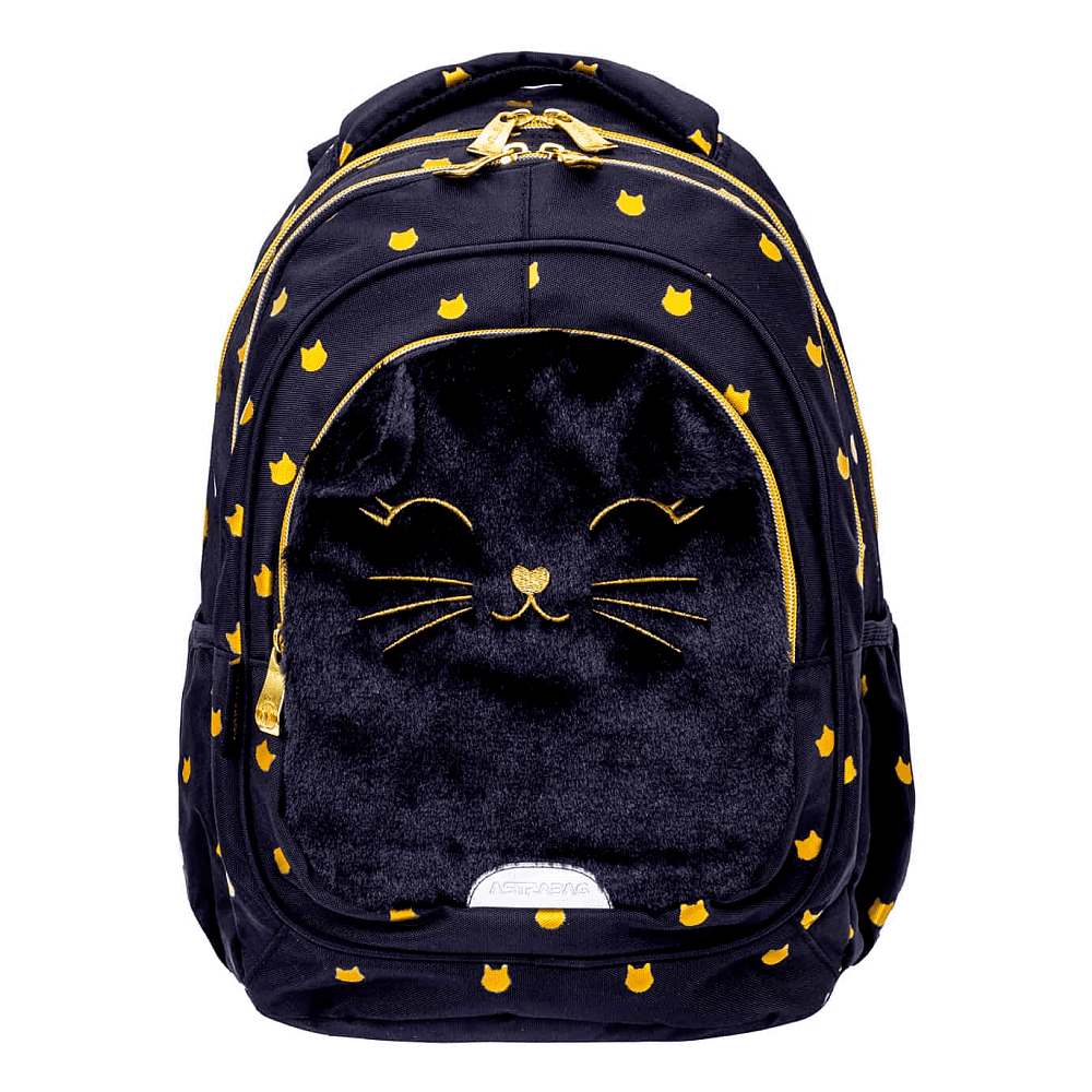 Рюкзак школьный "Fluffy Kitty Black", черный
