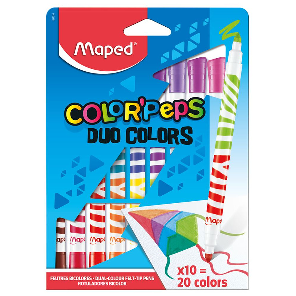 Фломастеры двухсторонние Maped "Duo Color Peps", 10 шт., -30%