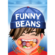 Конфеты жевательные "FUNNY BEANS", суперкислые, с ароматом клубники, черной смородины, апельсина, лимона, 75 г
