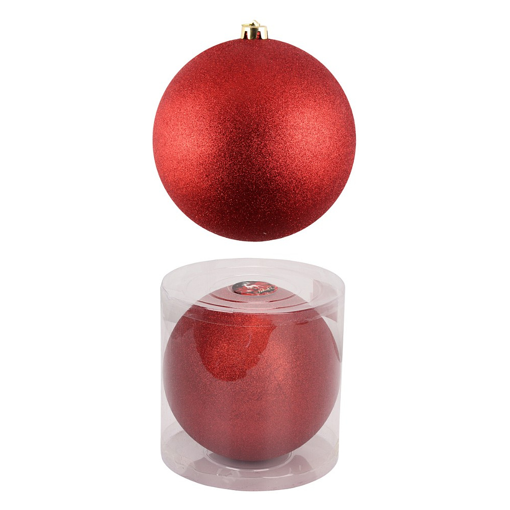 Шар елочный "Блеск", 20 см, пластик, красный