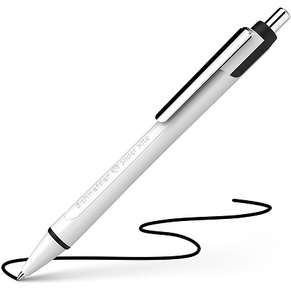 Ручка шариковая автоматическая "Schneider Slider Xite", белый, синий, стерж. черный - 2