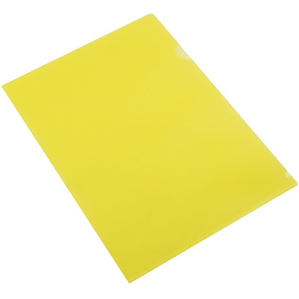 Папка-уголок "Бюрократ Economy", А4, 100 мк, пластик, желтый